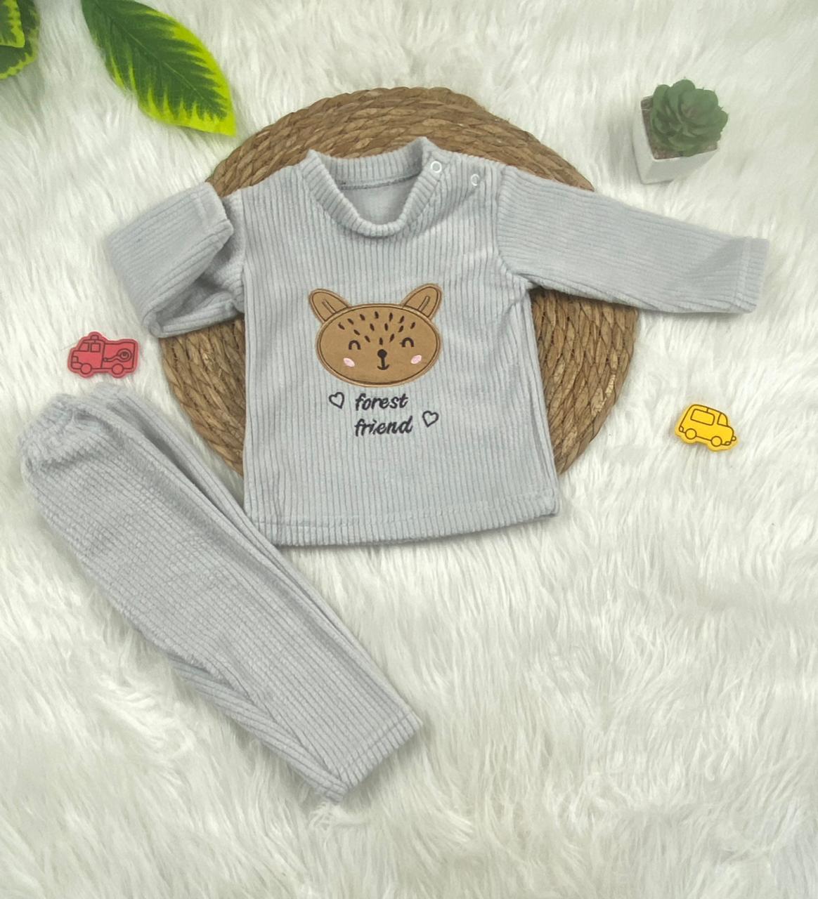 بيجامه قطيفه مسحب اولادي وبناتي مكونه من قطعتين مبطن من الداخل  forest friend 🤍🩷