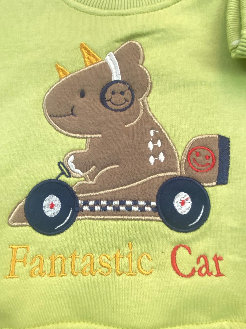 طقم شتوي ميلتون اولادي وبناتي مكون من قطعتين مبطن من الداخل fantastic car🩷🤍