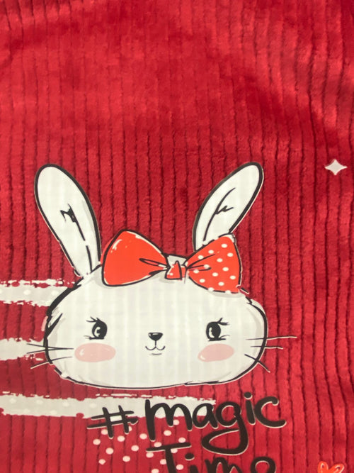 بيجامه قطيفه مسحب اولادي وبناتي مبطنه من الداخل رسمة ارنبه ❤️❤️