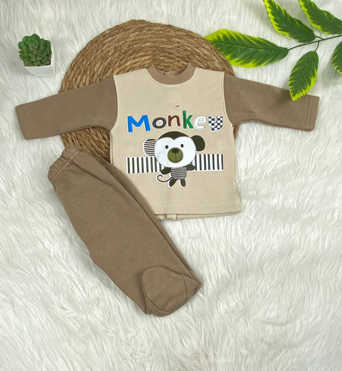 بيجامه ميلتون قطن 100% مبطن من الداخل اولادي وبناتي monkey 😍😍