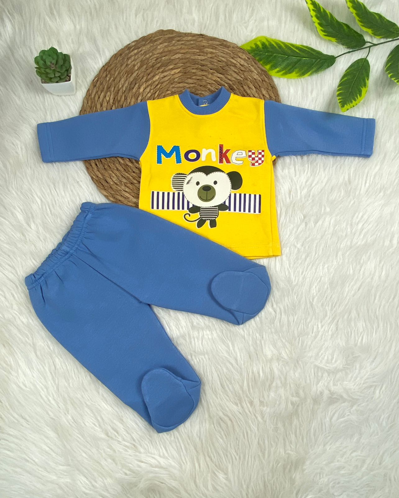 بيجامه ميلتون قطن 100% مبطن من الداخل اولادي وبناتي monkey 😍😍