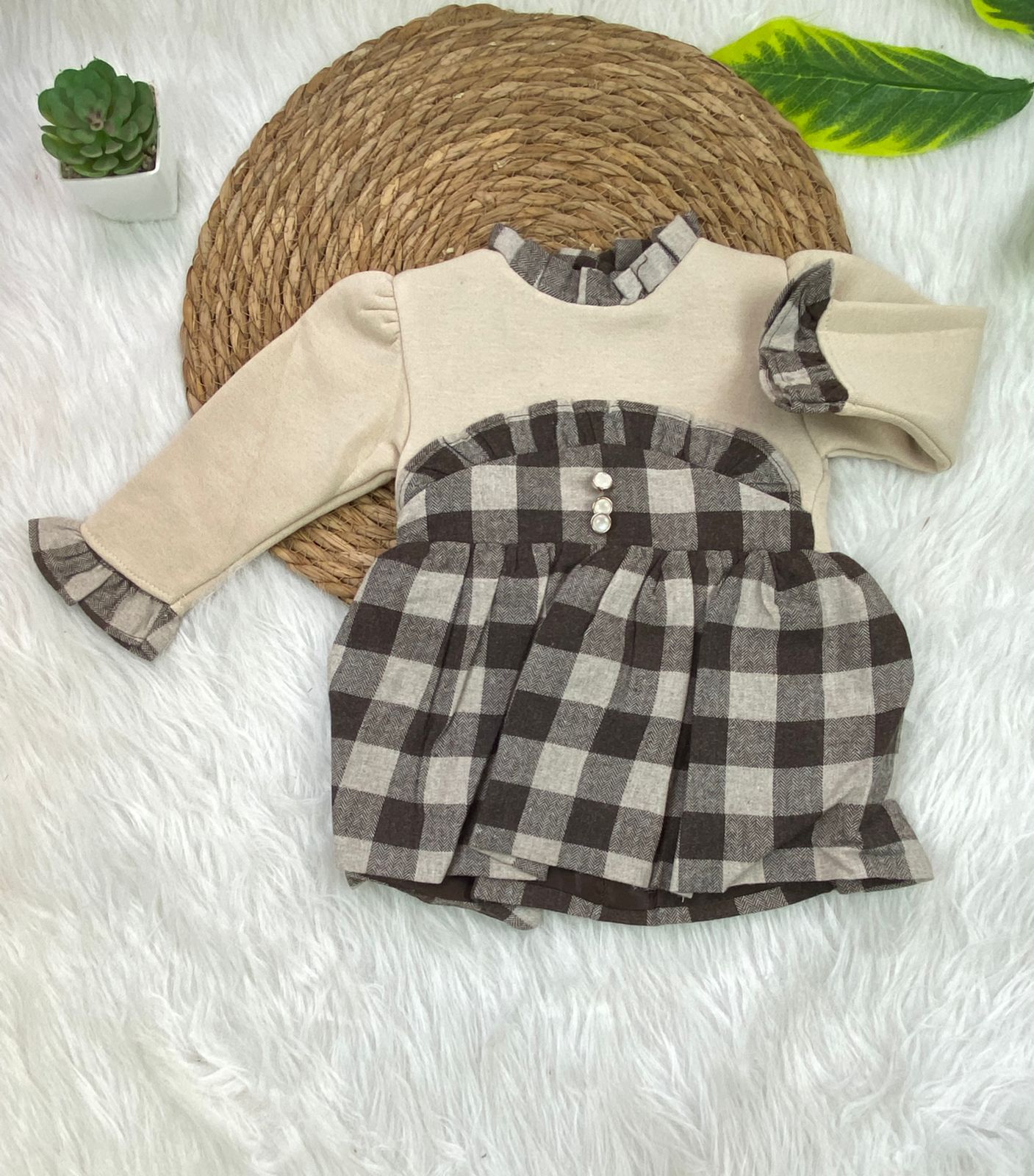 فستان بناتي خامه كتان كاروهات خامه مريحه ❤️❤️