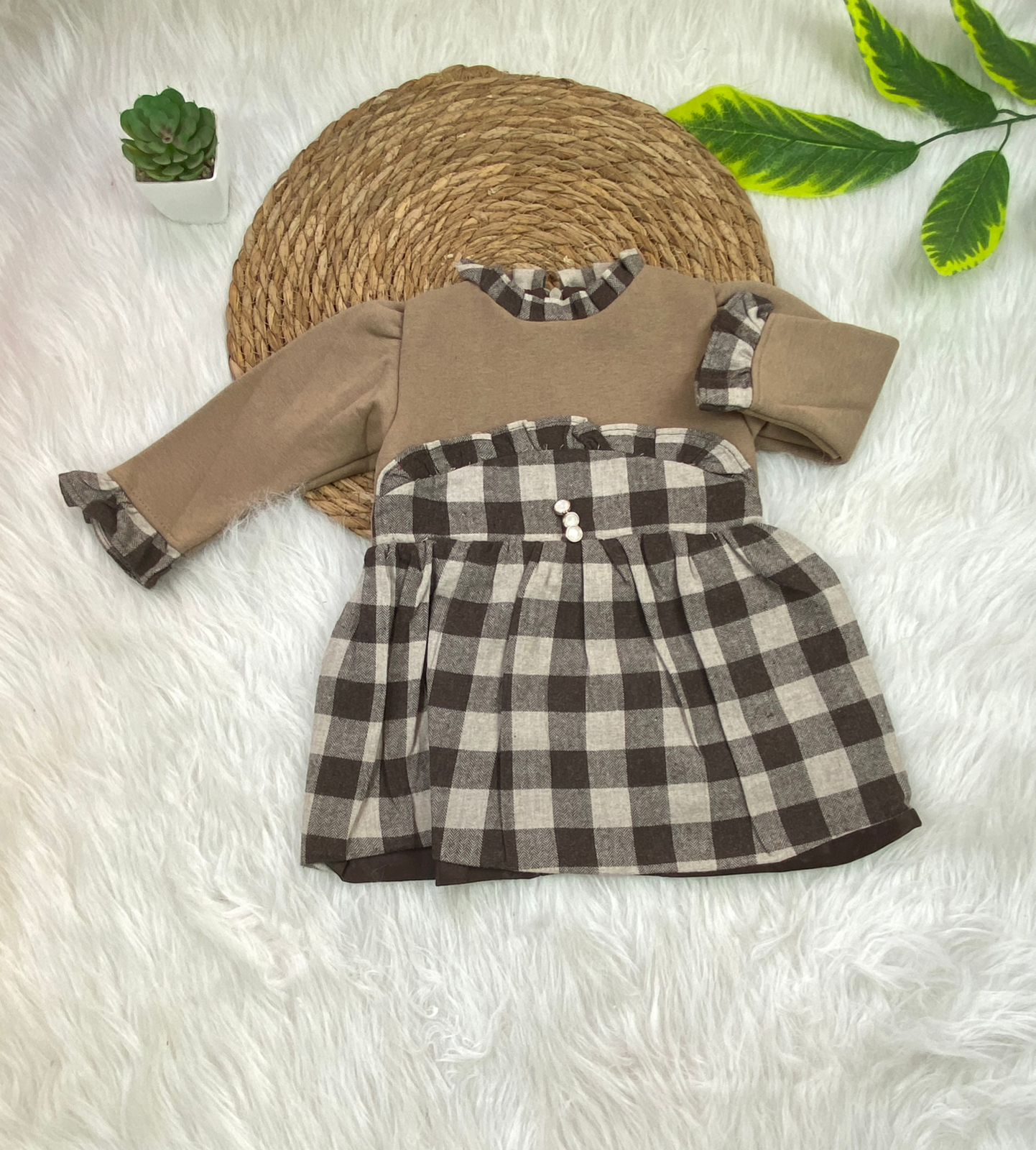 فستان بناتي خامه كتان كاروهات خامه مريحه ❤️❤️