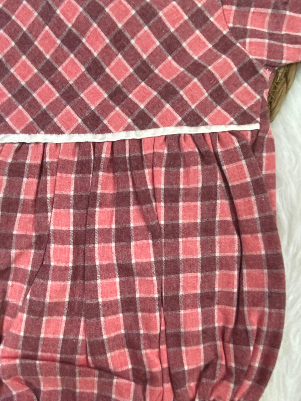 فستان بناتي خامه كتان كاروهات خامه مريحه ❤️😍