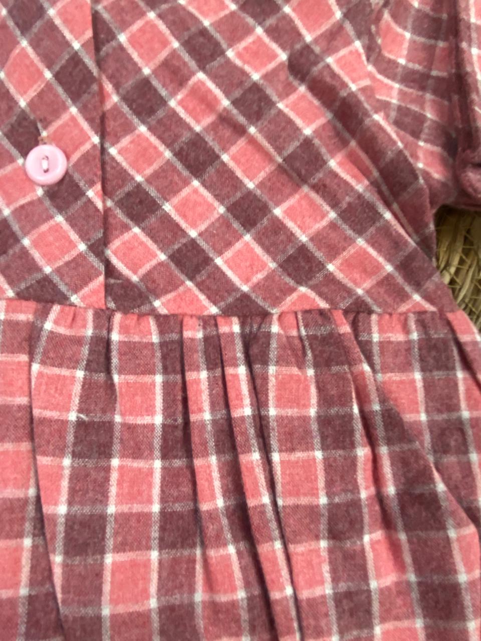 فستان بناتي خامه كتان كاروهات خامه مريحه ❤️😍