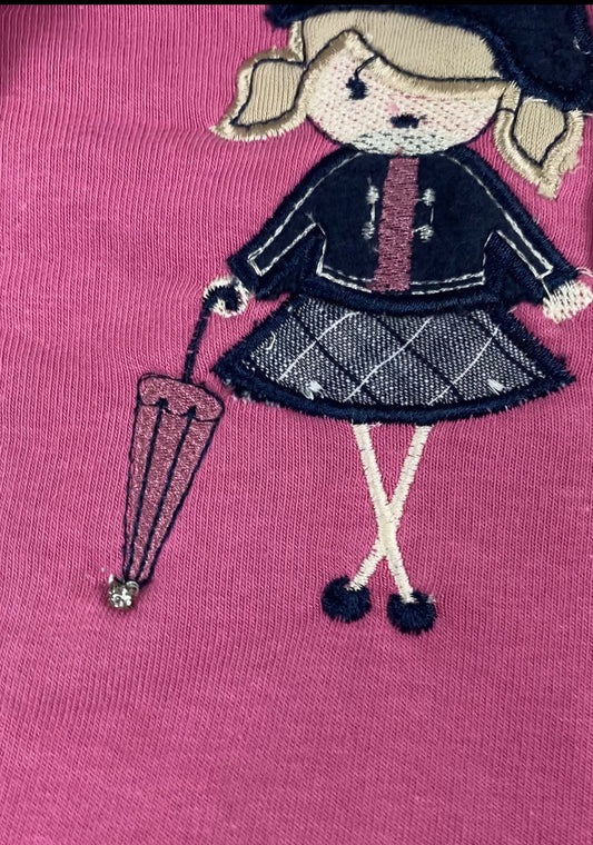 فستان بناتي  قطن وجاكت  خامه مريحه مكون من قطعتين رسمة وردة❤️❤️