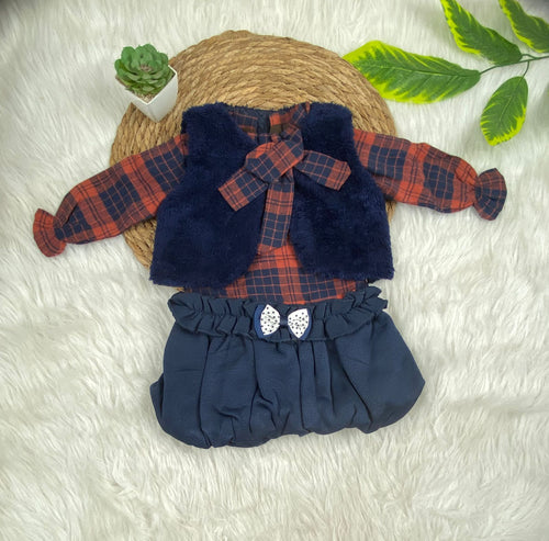 فستان بناتي  قطن وجاكت فرو خامه مريحه مكون من قطعتين ❤️❤️