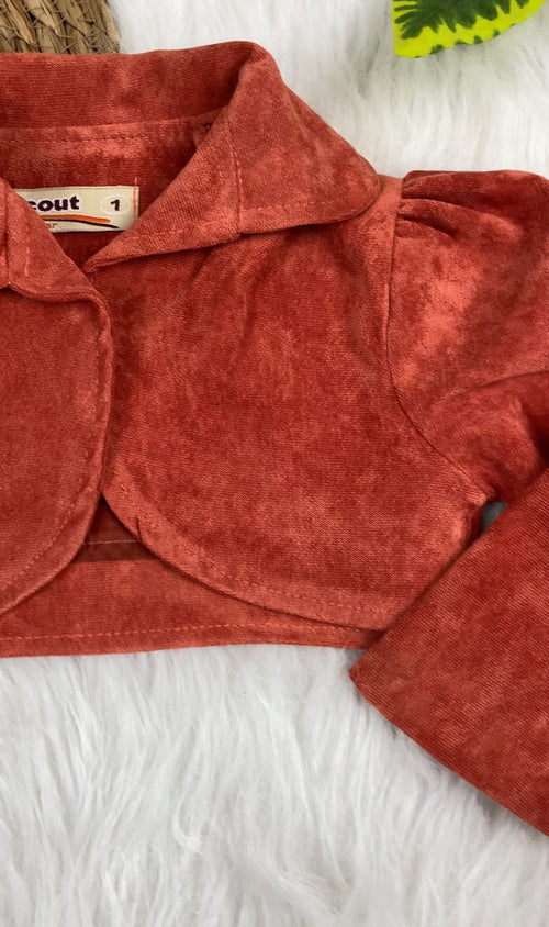 فستان بناتي قطن وجاكت فرو خامه مريحه مكون من قطعتين ❤️😍