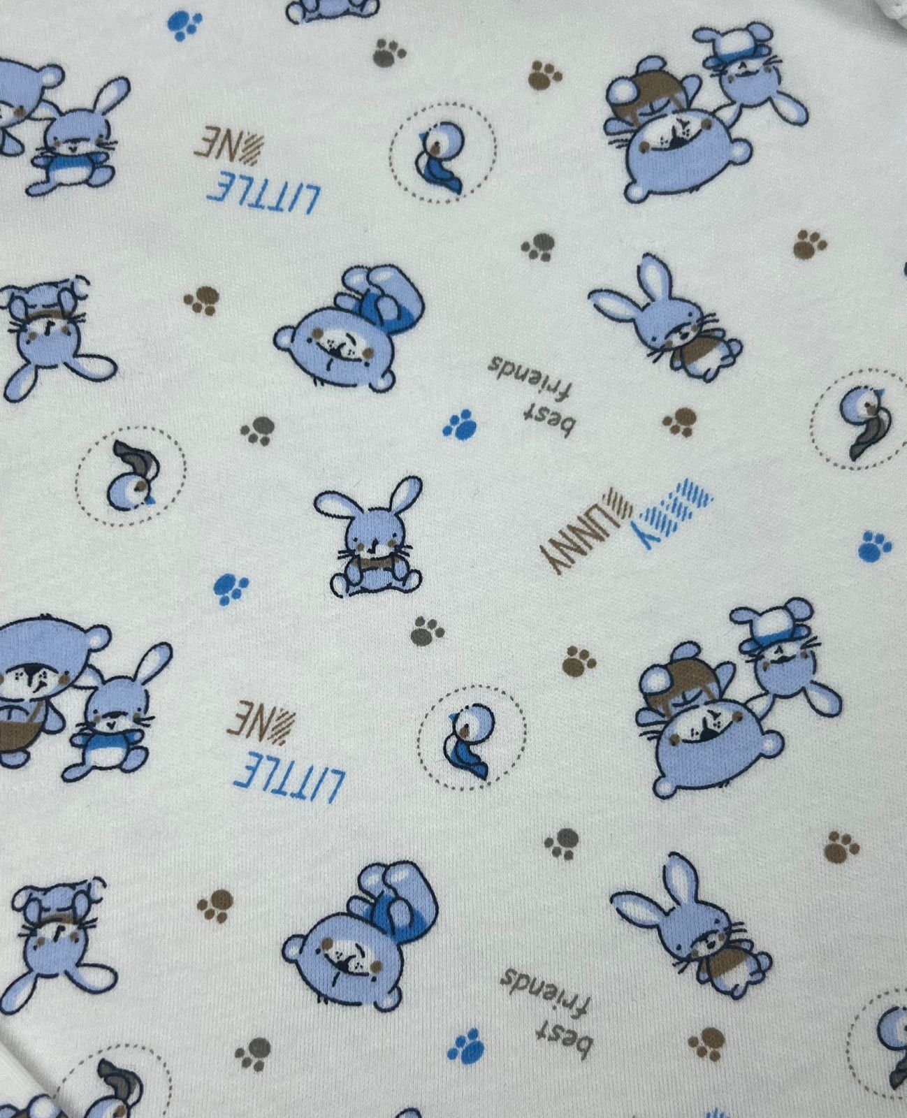 طقم داخلي بكم قطن 100% اولادي مكون من قطعتين رسمة دب  🤍❤️