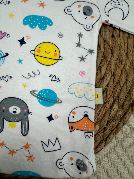 طقم داخلي بكم قطن 100% اولادي مكون من قطعتين 🤍❤️