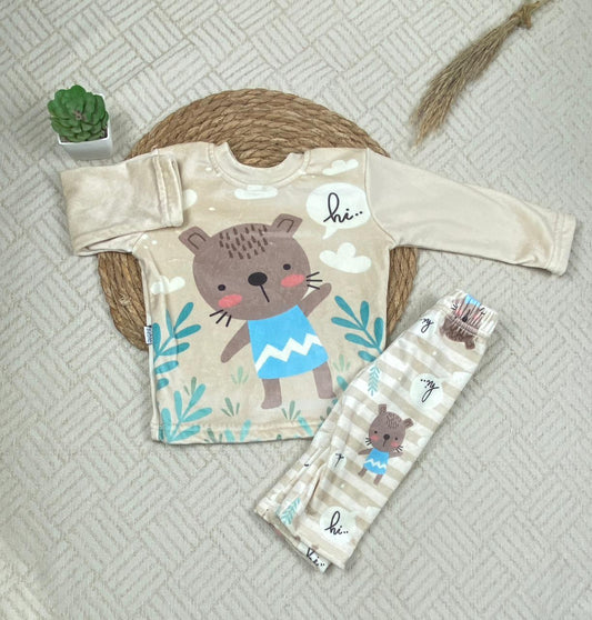 طقم تدفئه اولادي وبناتي خامه قطيفه ناعمه 🤍🤍