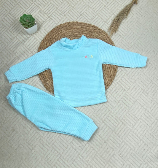 طقم تدفئه اولادي خامه قطيفه ناعمه مبطن من الداخل 12 - 18 شهر 😍💞❤️