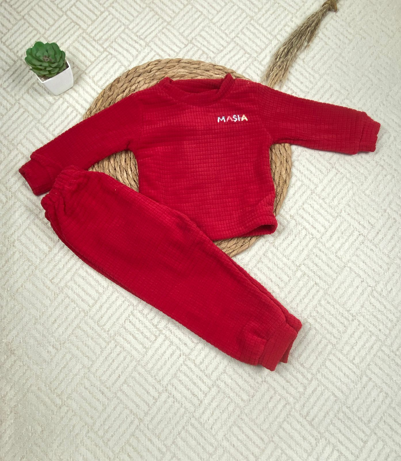 طقم تدفئه اولادي خامه قطيفه ناعمه مبطن من الداخل 6 -12 شهور 😍💞❤️