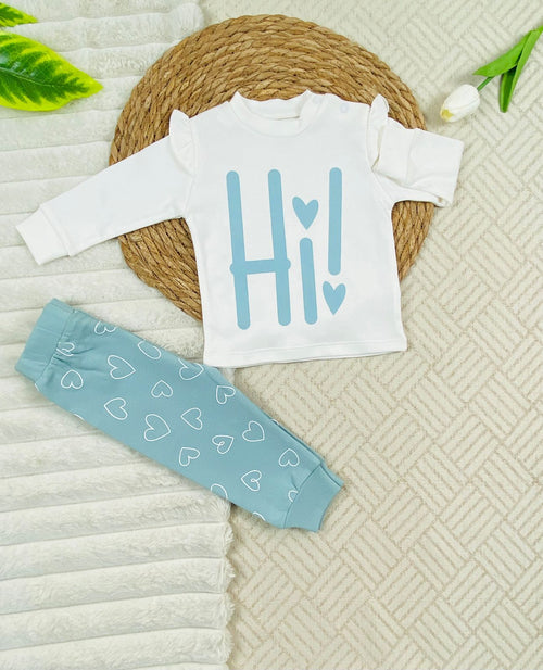 بيجامه بناتي خريفي من نايس بيبي مكون من قطعتين  Hi  💕💕