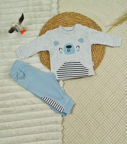 بيجامه اولادي خريفي من نايس بيبي مكون من قطعتين رسمة المونيستر  💕💕