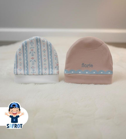 طقم 2 طاقيه قطن 100% حديثي الولادة ماركة جونيور اولادي 💙😍