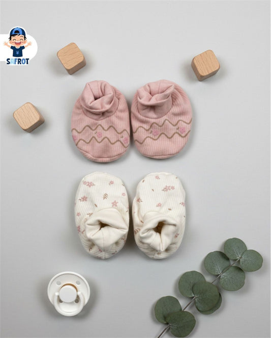 طقم 2 لكلوك من 4 قطع قطن 100% حديثي الولادة بناتي ماركة جونيور😍🩷