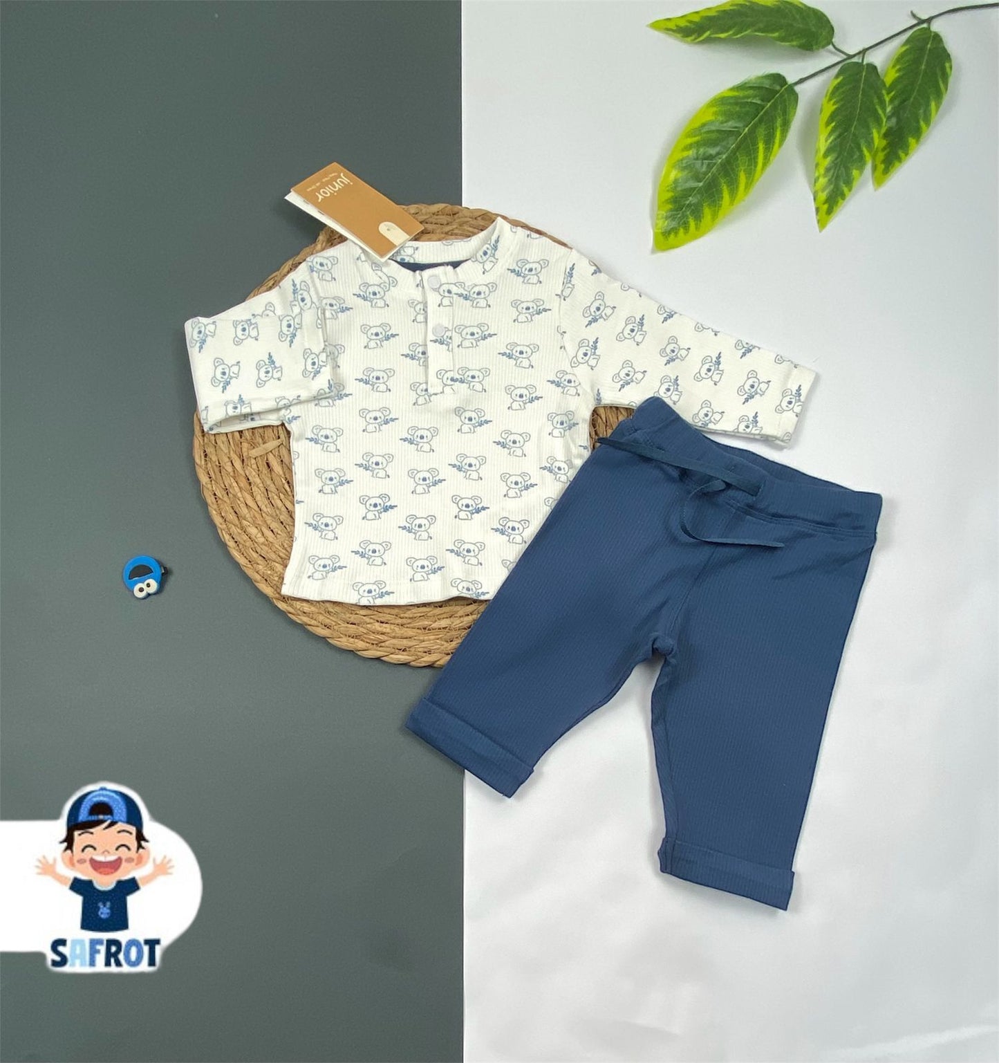 بيجامه خريفي قطن 100%اولادي وبناتي مكونه من قطعتين ماركة جونيور 😍😍 دبدوب