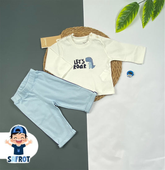 بيجامه خريفي قطن 100%اولادي مكونه من قطعتين ماركة جونيور 😍😍lets roar