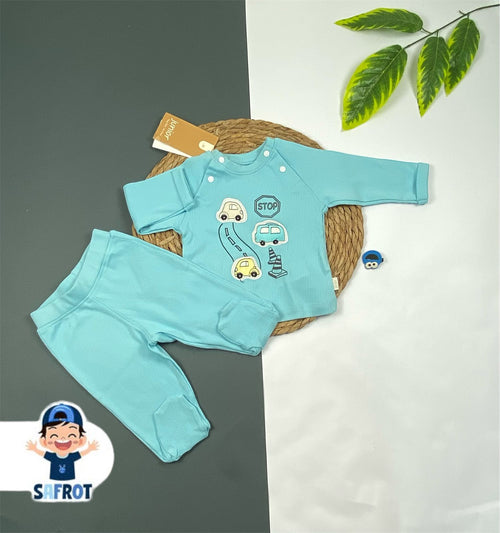 بيجامه خريفي قطن 100%اولادي وبناتي مكونه من قطعتين ماركة جونيور 😍😍 stop