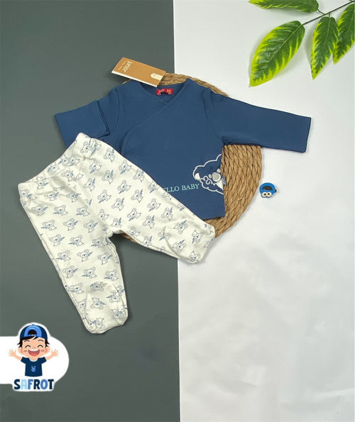 بيجامه خريفي قطن 100%اولادي  مكونه من قطعتين ماركة جونيور 😍😍 hello baby