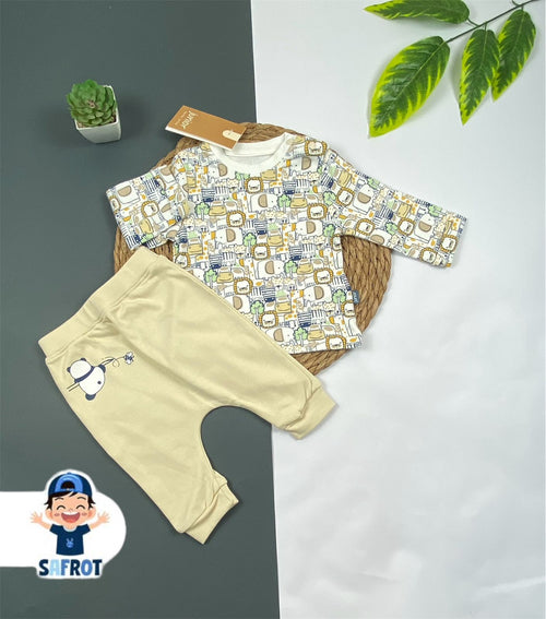 بيجامه خريفي قطن 100%اولادي مكونه من قطعتين ماركة جونيور 😍😍 the zoo