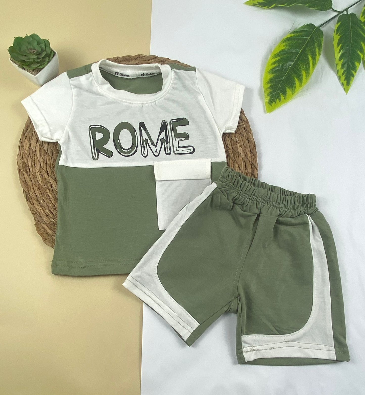 بيجامه صيفي اولادي  قطن100 %  مكون من قطعتين rome🤍😍
