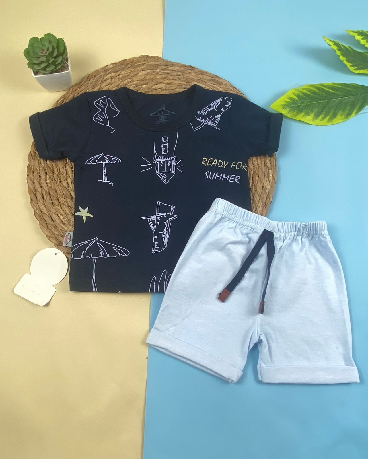 بيجامه صيفي اولادي وبناتي قطن مكون من قطعتين  ready for summer 🤍😍
