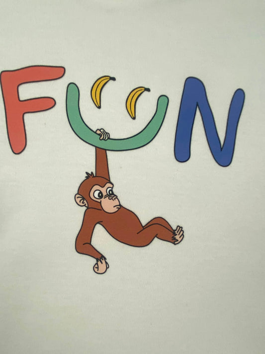 بيجامه خريفي  اولادي وبناتي مكون من قطعتين fun  💕💕