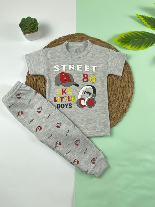 بيجامه اولادي قطن 100% مكون من قطعتين street 🤍😍