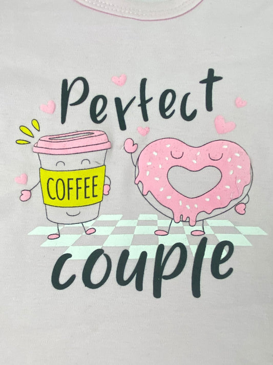 بيجامه بناتي قطن 100% مكون من قطعتين coffe 🤍😍