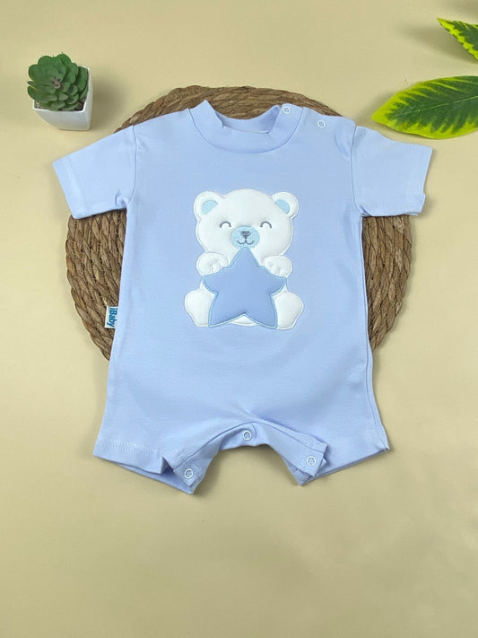 سالوبيت اولادي وبناتي صيفي قطن 100% رسمة دب ونجمه😍