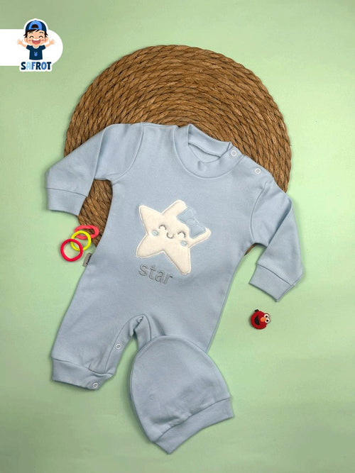 سالوبيت اولادي وبناتي قطن 100% خريفي مكون من قطعتين رسمة نجمه 🤍⭐