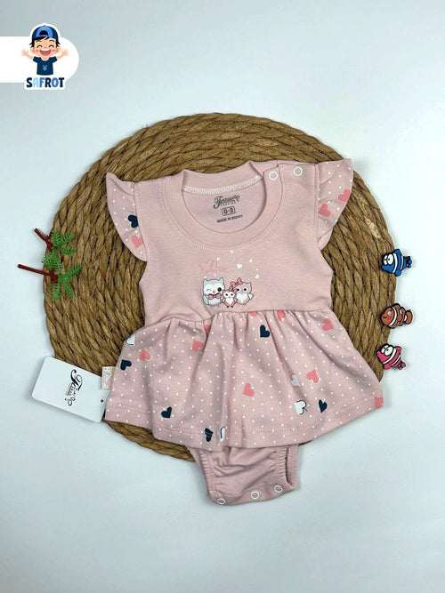 طقم بناتي صيفي خامه قطن رسمة قلوب ❤️❤️