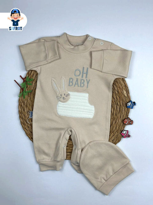 سالوبيت اولادي وبناتي قطن 100% خريفي مكون من قطعتين رسمة oh baby 🤍🩷