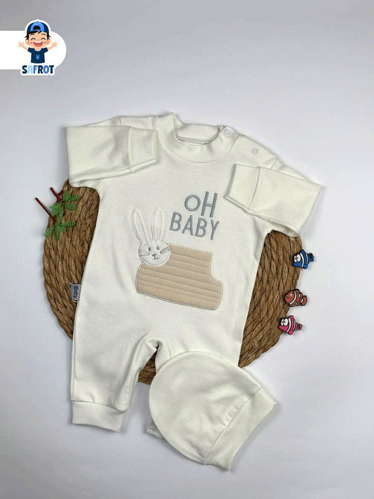 سالوبيت اولادي وبناتي قطن 100% خريفي مكون من قطعتين رسمة oh baby 🤍🩷