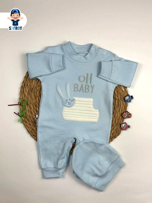 سالوبيت اولادي وبناتي قطن 100% خريفي مكون من قطعتين رسمة oh baby 🤍🩷