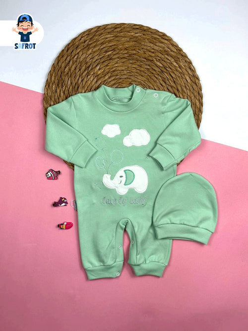 سالوبيت اولادي وبناتي قطن 100% خريفي   مكون من قطعتين رسمة فيل وبلالين ❤️🎈🐘