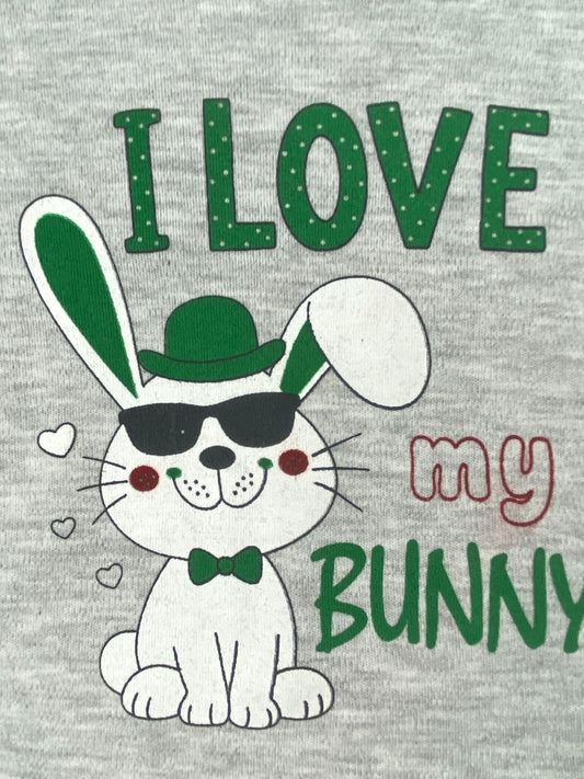 بيجامه بناتي قطن 100% مكون من قطعتين i love my bunny 🤍😍
